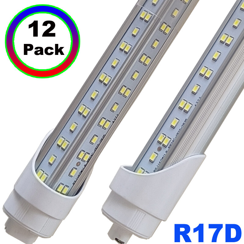 T8 T12 8Ft R17D HO V-Shaped LED Tube Light Bulbs, 144W, 6500K, 8' LED Shop Light for Bright, Energy-Efficient Illumination