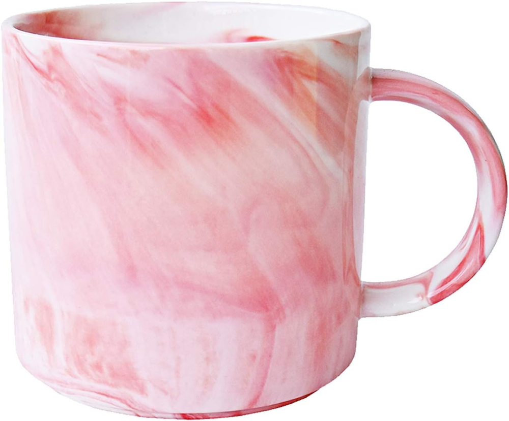 Marbling Ceramic Coffee Mug, Tea Cup for Office and Home, 13 Oz, Dishwasher and