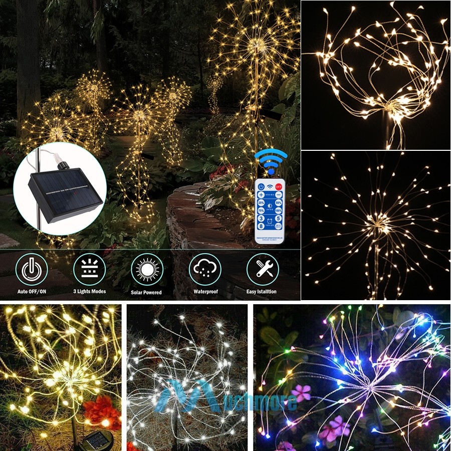 150-200 LED Solar Fireworks Starburst Lights for Garden Path Xmas Decor