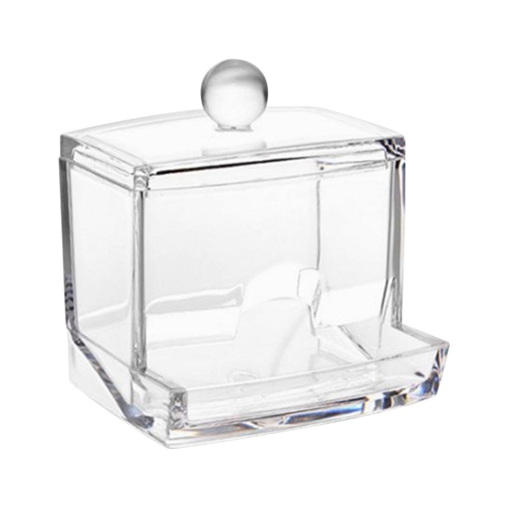 Clear Acrylic Q-tip Makeup Storage Cotton Swab Holder Box Cosmetic Organizer