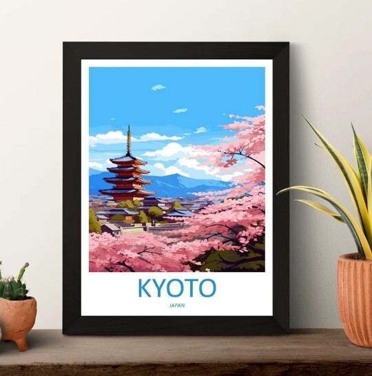 Kyoto Travel Print Wall Art Kyoto Wall Hanging Home