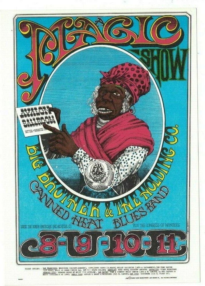 Vintage Family Dog Avalon Ballroom BIG BROTHER Joplin Canned Heat Poster Postcard FD-65 B-9