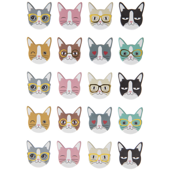 Cat Faces  Puffy Stickers Papercraft Scrapbook Planner Supply DIY Craft Cards
