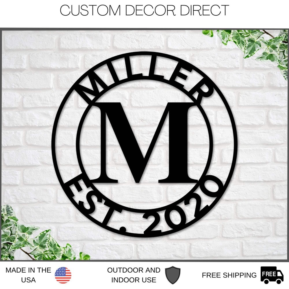 Last name Established Sign, Last name Sign Metal, Personalized, Last name Monogr