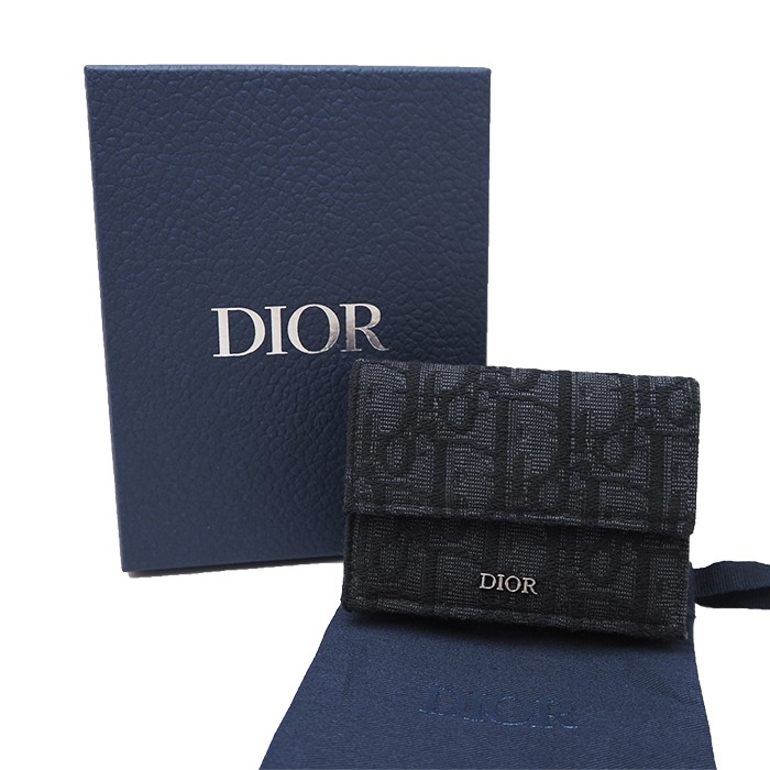 DIOR Mini Wallet Japan Limited Logo Oblique Jacquard 2OBBC110YSE A 54980
