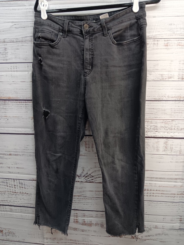 Time And Tru Womens High-Rise Distressed Stretch Jeggings Size 10 Black