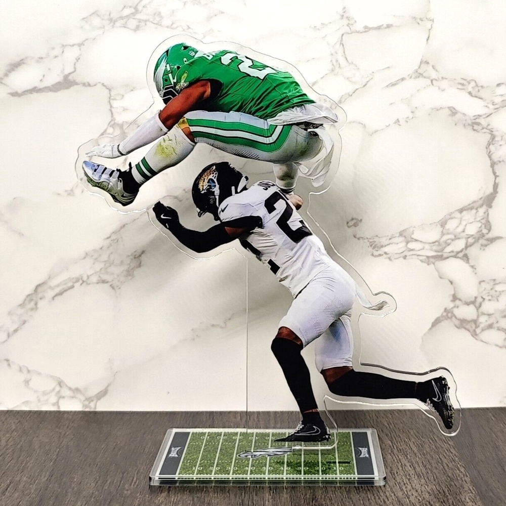Saquon Barkley Reverse Hurdle Standee - Eagles Man Cave Memorabilia Collectible