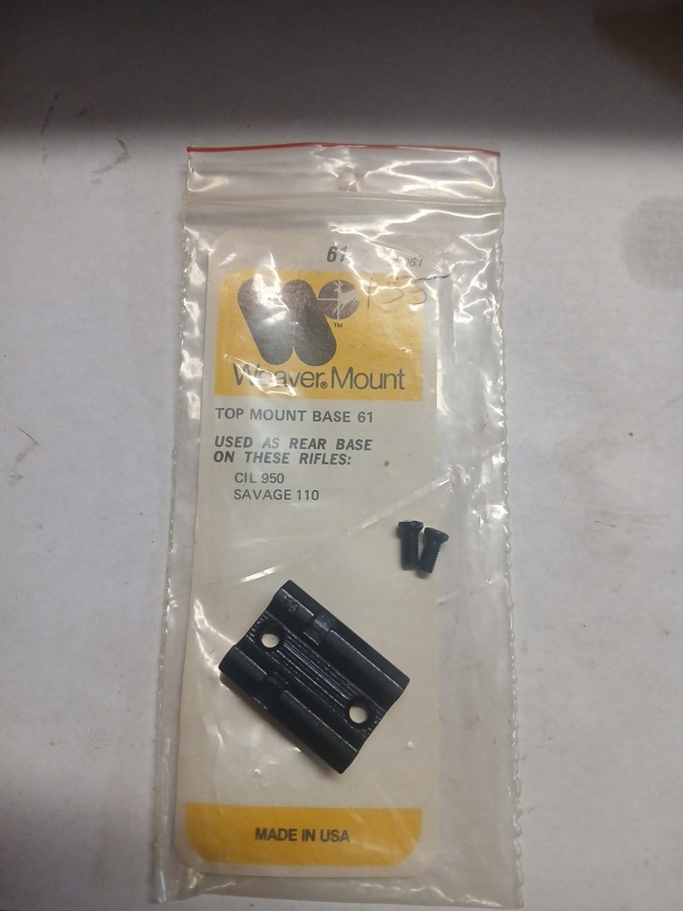 Weaver Mount Top Mount Base 61 For Savage 110 And Cil 950