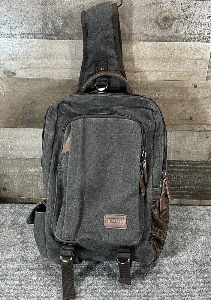 S-ZONE Unisex Laptop Sling Bag Crossbody Messenger Backpack for Work Travel  