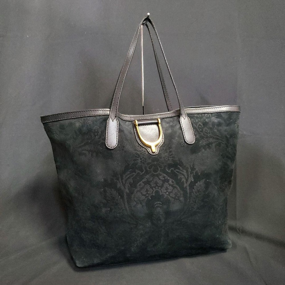 GUCCI Black Leather and Suede Tote Bag 305585 Imported from Japan
