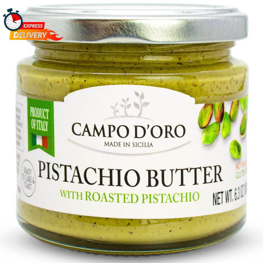 CAMPO DORO Pistachio Butter Sweet Spreadable Cream 6.3 Oz Rich Nutty Flavor