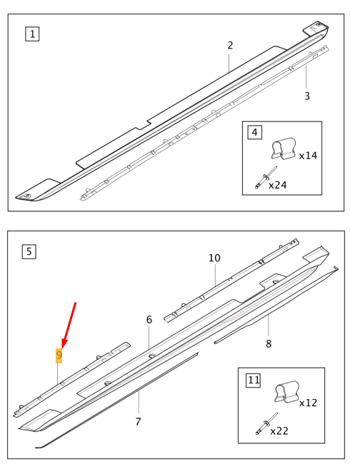 VOLVO V60 MK1 Front Right Rocker Panel Molding Clip 31338953 Genuine OEM