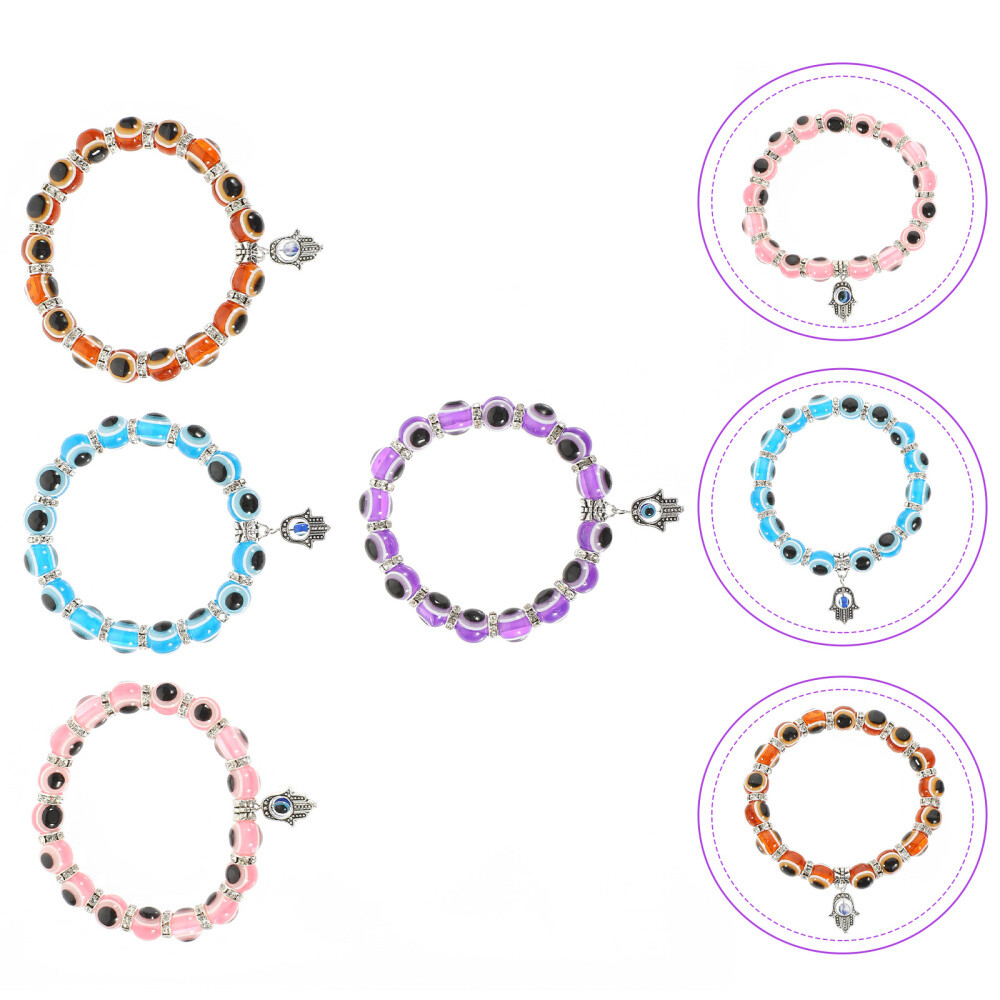 4 Pcs Bracelets for Girls Evil Eye Beaded Wrist Jewelry