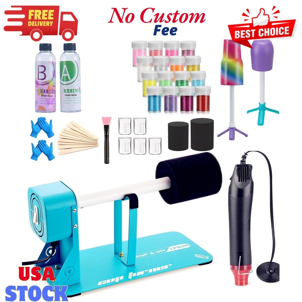 Cup Turner Kit for Crafts Tumbler, Tumbler Cup Spinner, Glitter Powder, Epoxy...