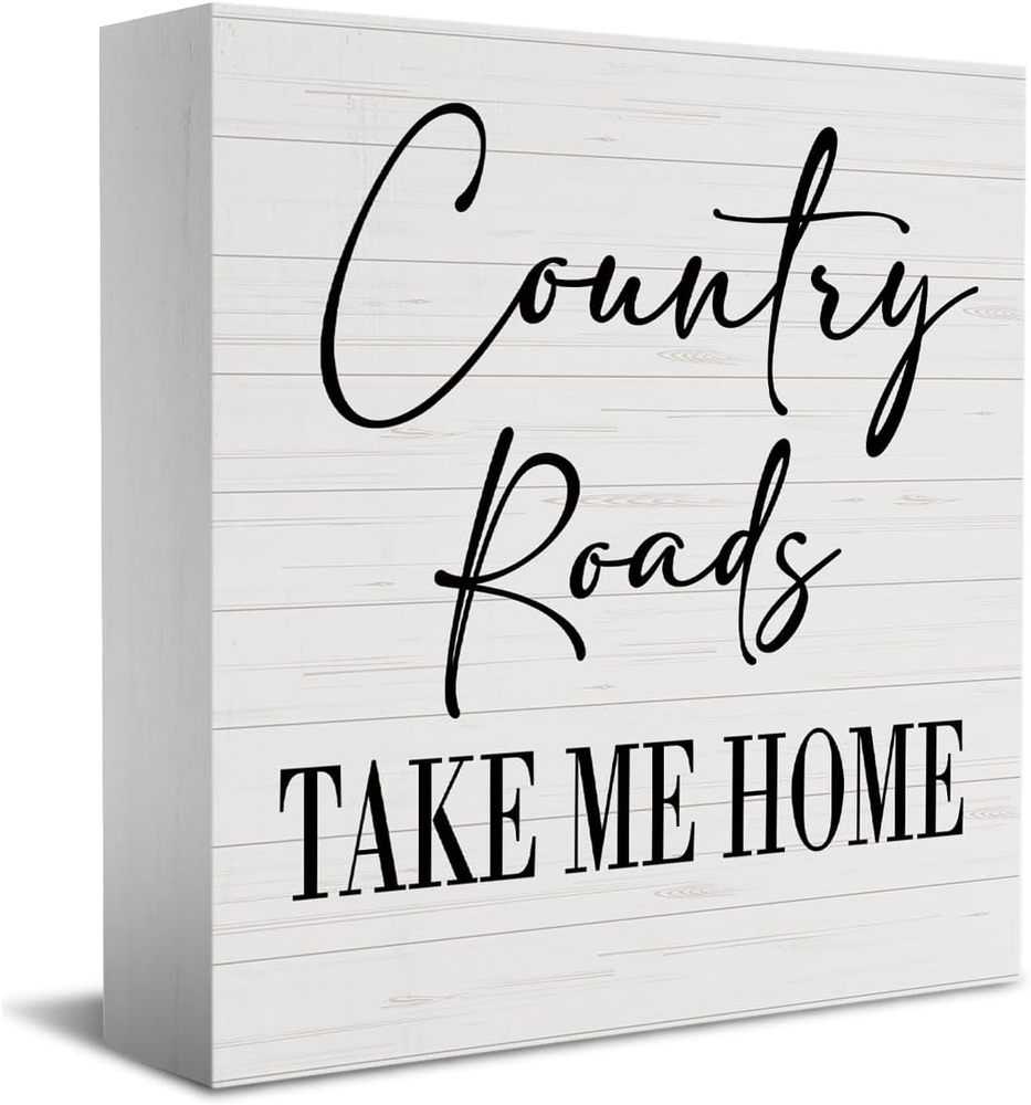 Rustic Country Home Farmhouse Sign - Wooden Box Plaque for Decor & Gifts