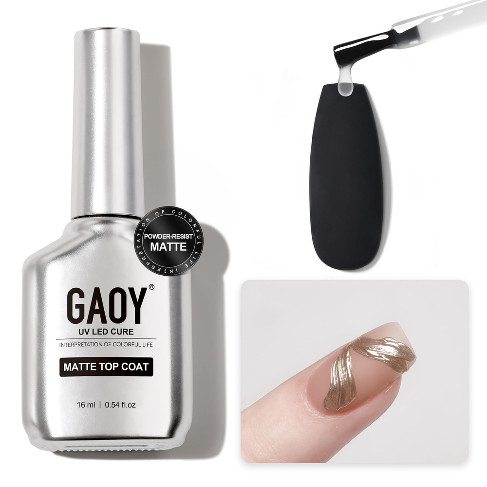 GAOY 16ml Matte Gel Top Coat - Powder-Resist Finish for Gel Nails
