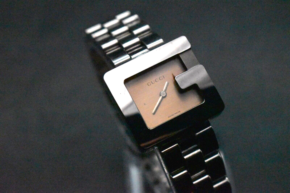 Gucci 3600L G Face 23mm Pink Dial Quartz Womens Watch Near Mint W134