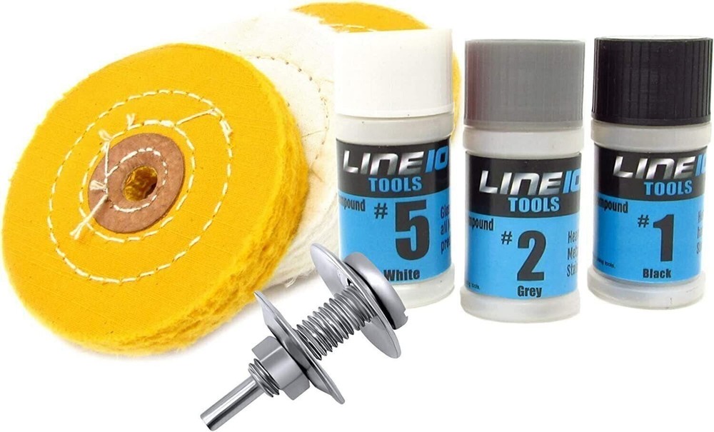 Metal Buffing Kit for Drill 4 Inch Wheel for Polishing Hard Metals 7pc