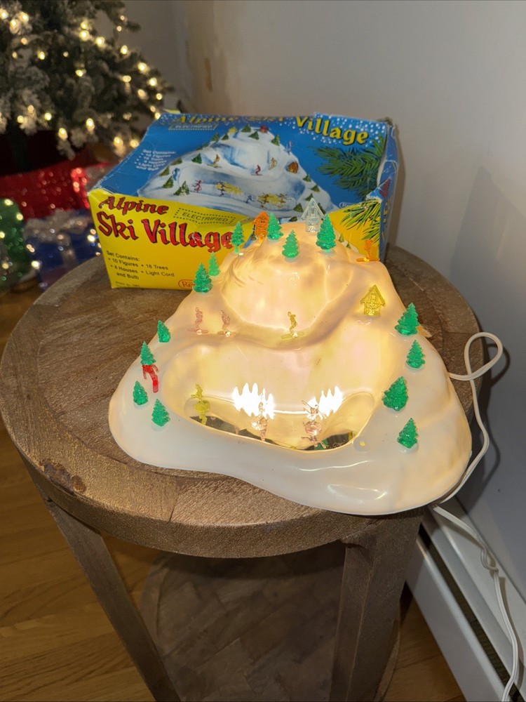 Vtg Regency Alpine Ski Village Mountain Light Up Christmas 1562 Box 1970's READ