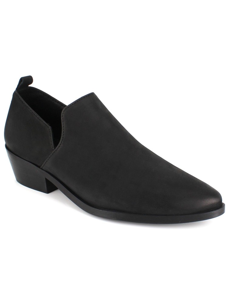 ARTISAN Womens Black Western Adal Almond Block Heel Slip On Leather Booties 8 M