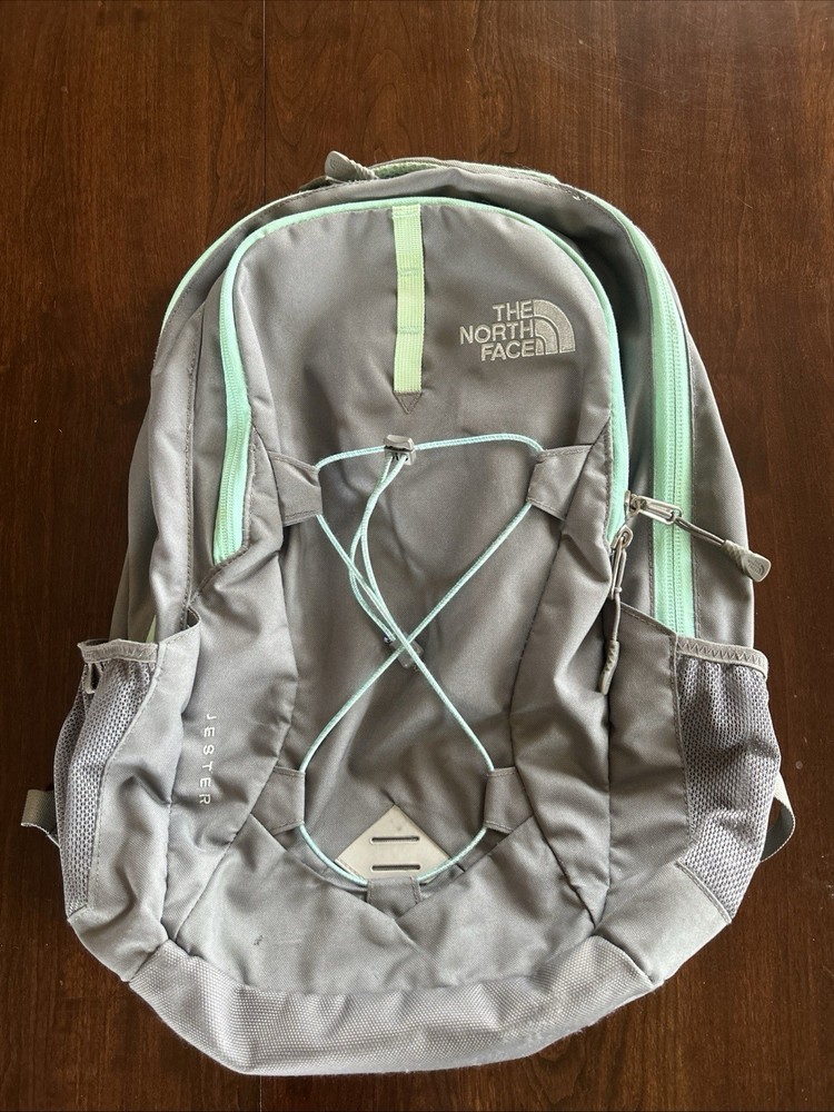 The North Face Jester Backpack in Gray and Teal Colors