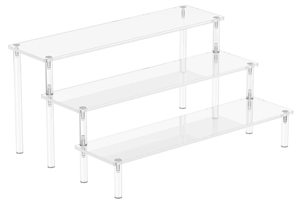 Acrylic Display Risers, 3 Tier Perfume Organizer Stand, Clear Cupcake Stand Hold