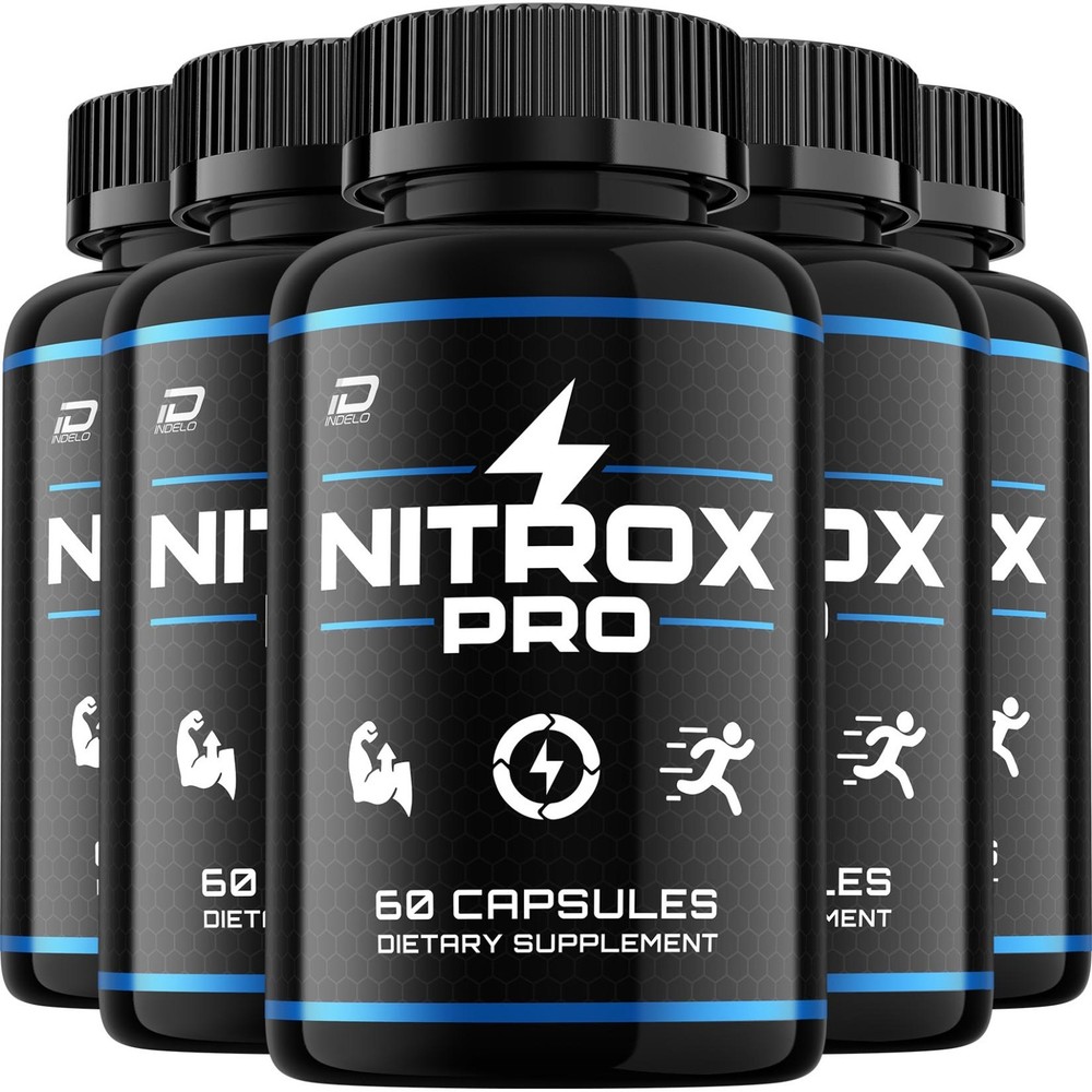 (5 Pack) Nitrox Pro for Men Capsules – NitroxPro Vitamin Complex Pills, Energy
