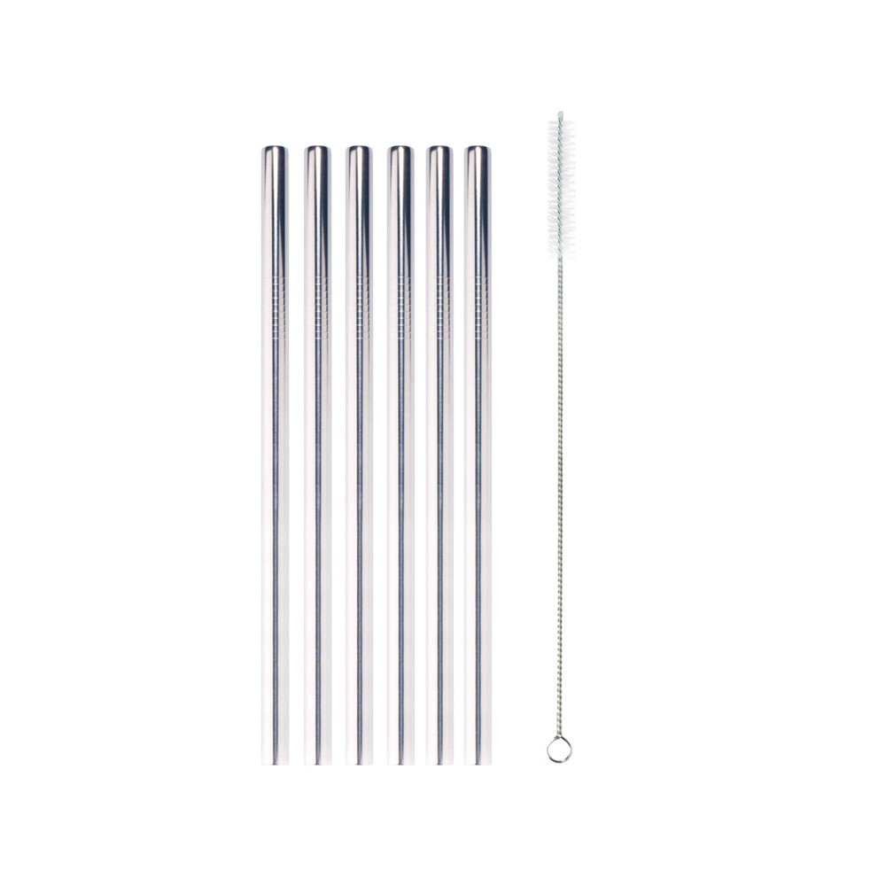 Reusable Stainless Steel Metal Drinking Straws - 8.5