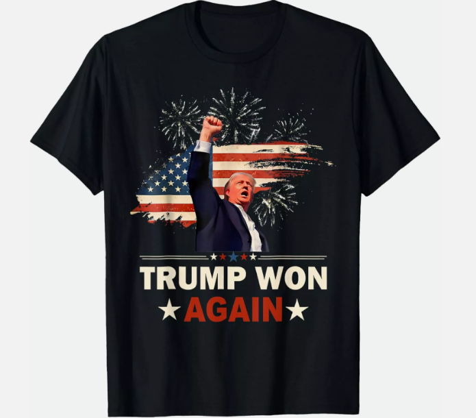 Trump Won Again 2024 Election President 47 th American Flag T-Shirt
