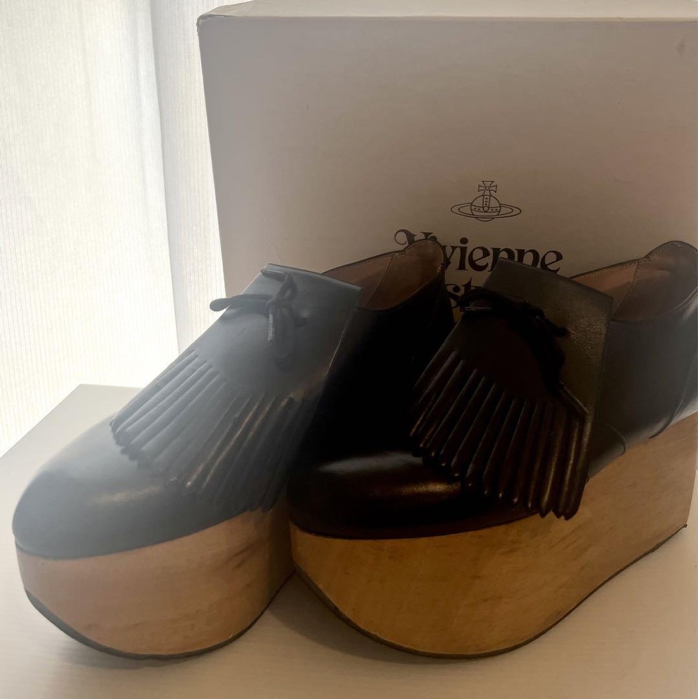 Vivienne Westwood Women 7.0US Rocking Horse Golf Black Women Designer Shoes Limi