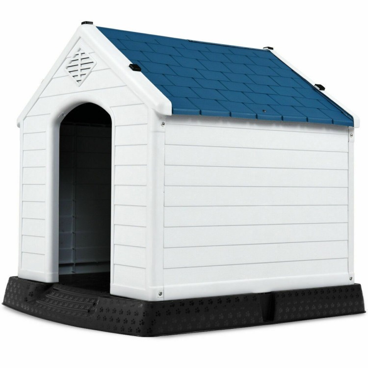 Plastic Dog House with Ventilation, Raised Floor & Secure Fastening
