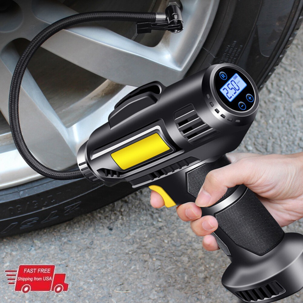 150PSI Tire Fast Inflator Air Pump Compressor LED Light for Car Bike Motor Ball