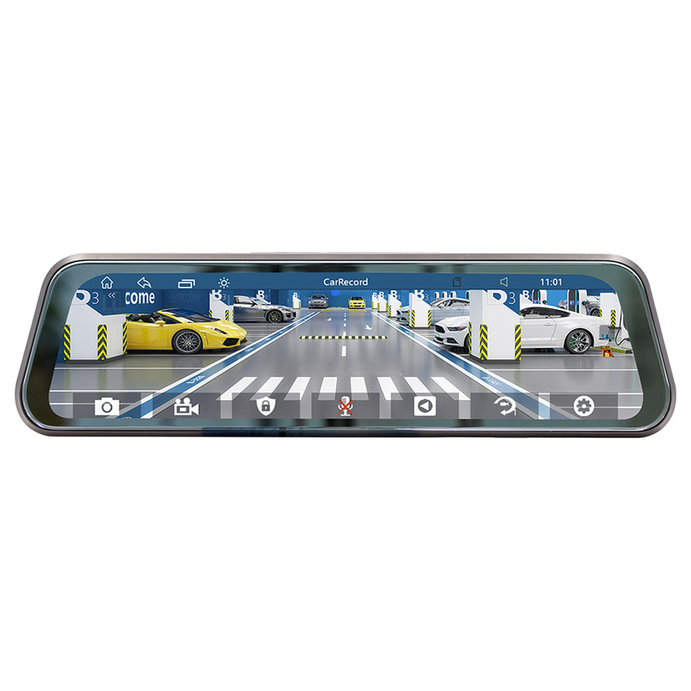 Car DVR Rearview Mirror with CarPlay Bluetooth FM AUX Player Recorder