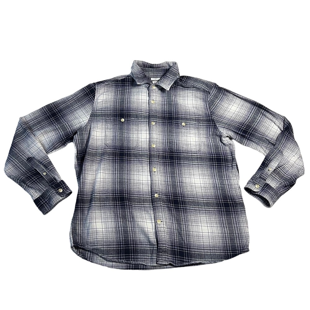 Gap Men's Untucked Plaid Flannel Button Up Shirt Size Large Layers Casual