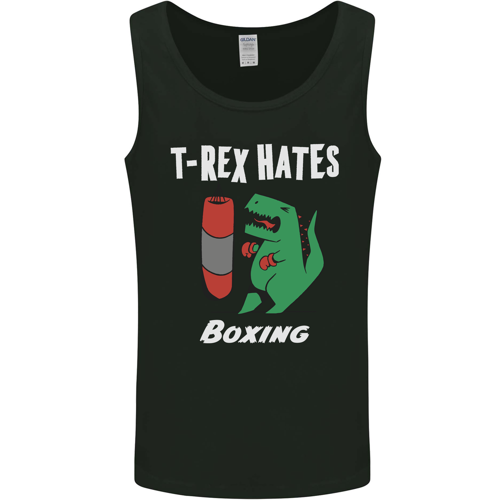 T-Rex Hates Boxing Funny Boxer Sport MMA Mens Vest Tank Top