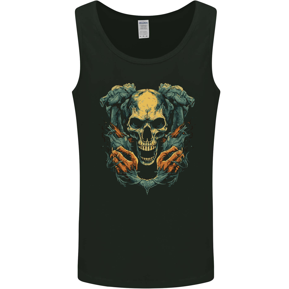 Wretched Skull Evil Demonic Halloween Demon Mens Vest Tank Top