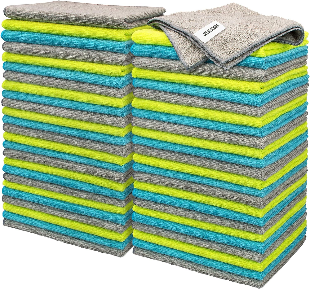 50-Pack 16x12 Inch Microfiber Car Cleaning Cloths & Towels