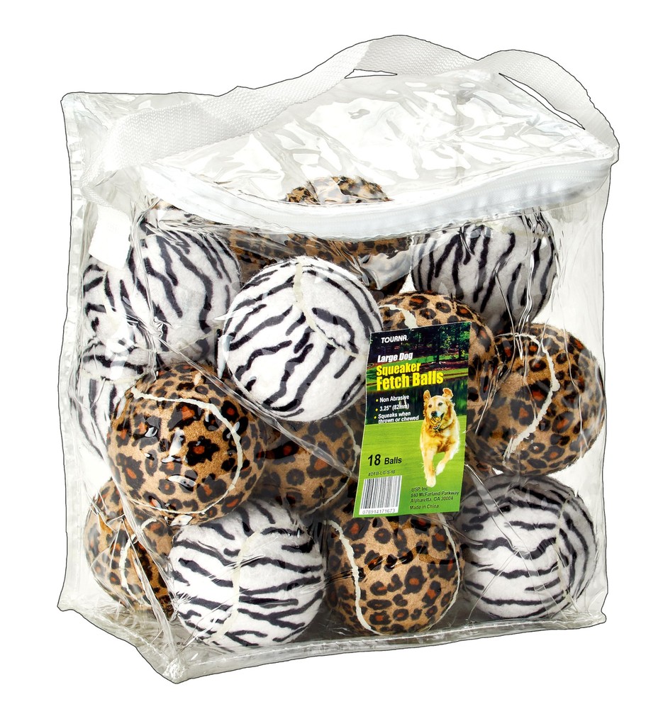 5-Inch Large Tennis Squeaker Ball Fun Animal Print Dog Toy for Large Dogs - 1...