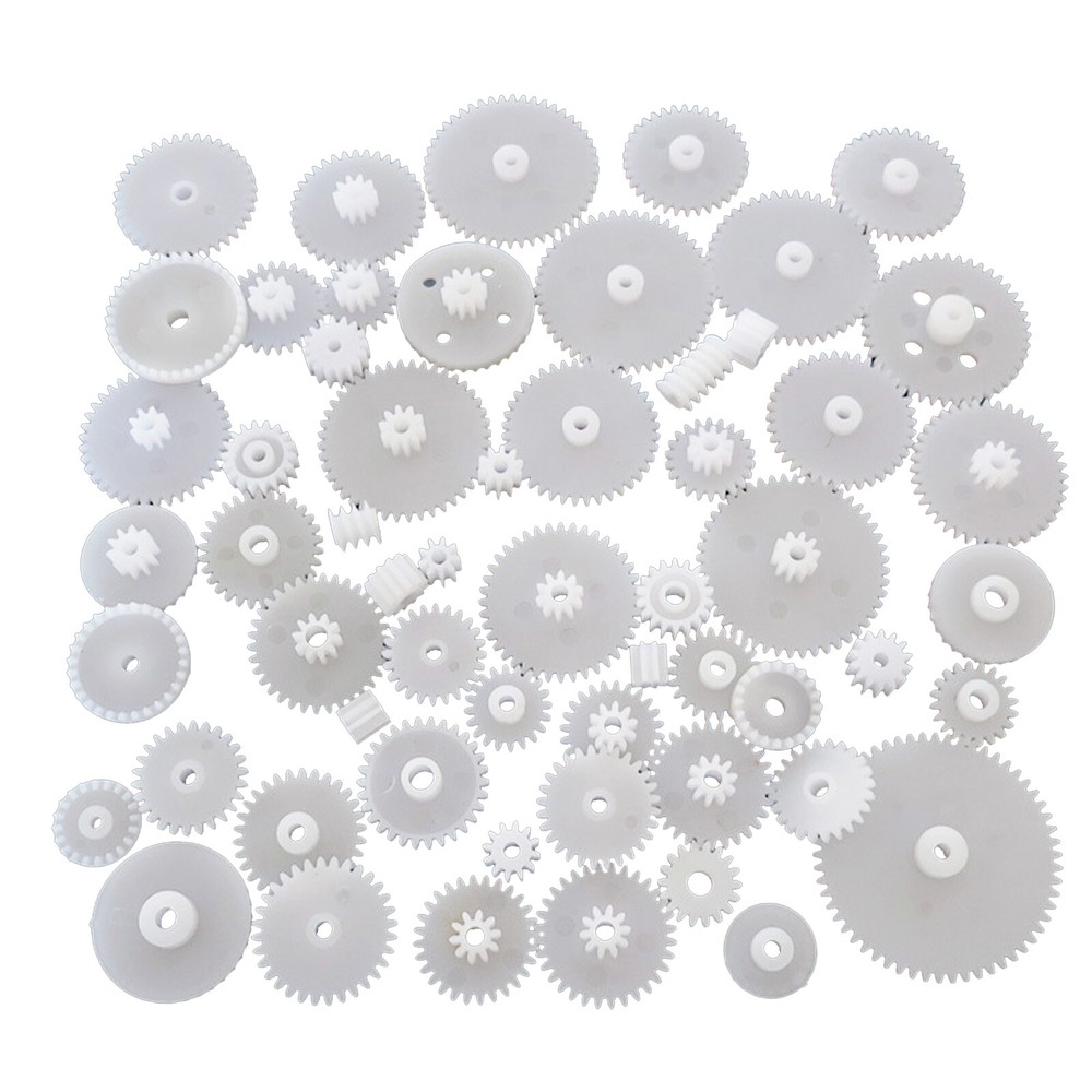58Pcs Modulus 0.5 Assortment DIY RC Car Robot Toy Motor Upgrade Plastic Gear D