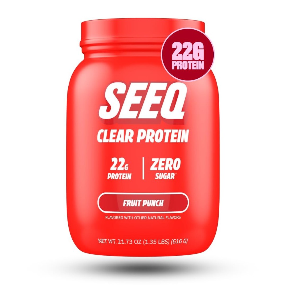 SEEQ Clear Whey Isolate Protein Powder, Fruit Punch, 22 Servings (Pack of 1)