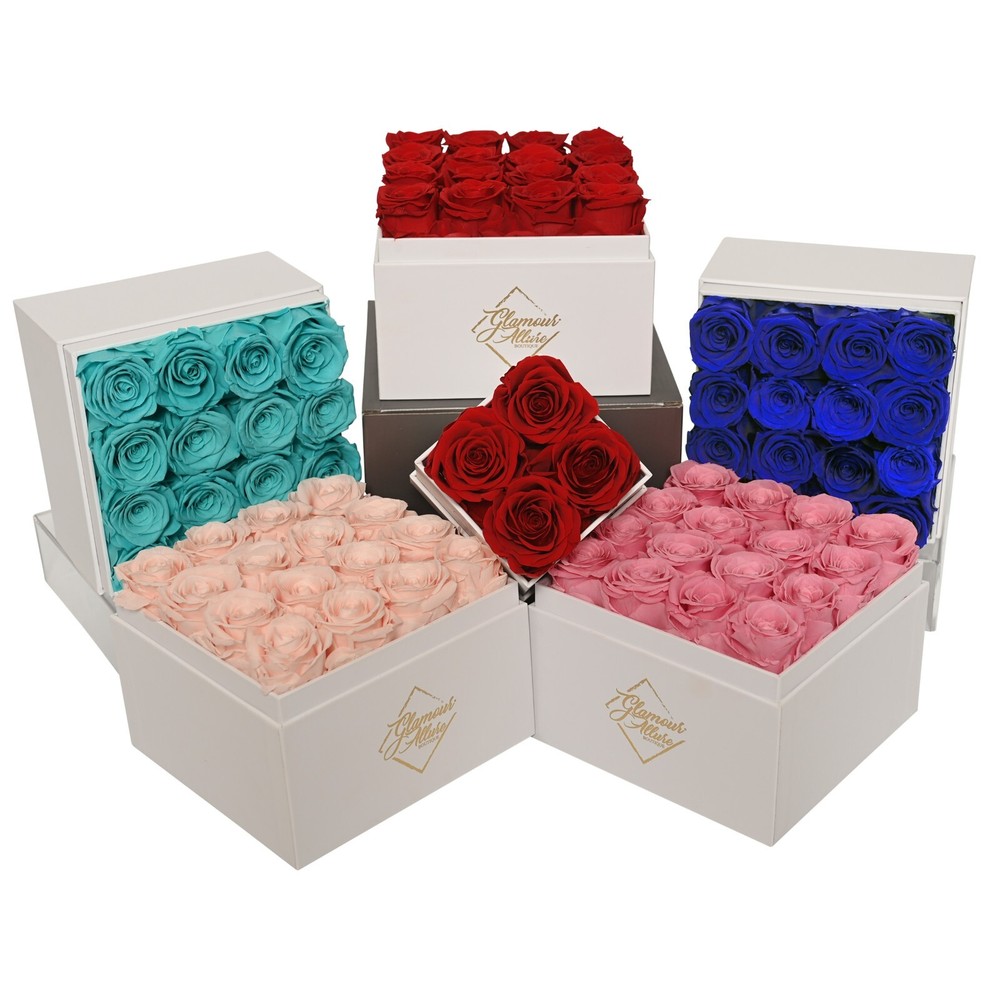 Handmade Preserved Real Roses in a Gift Box - 16 roses - Preserved Flowers