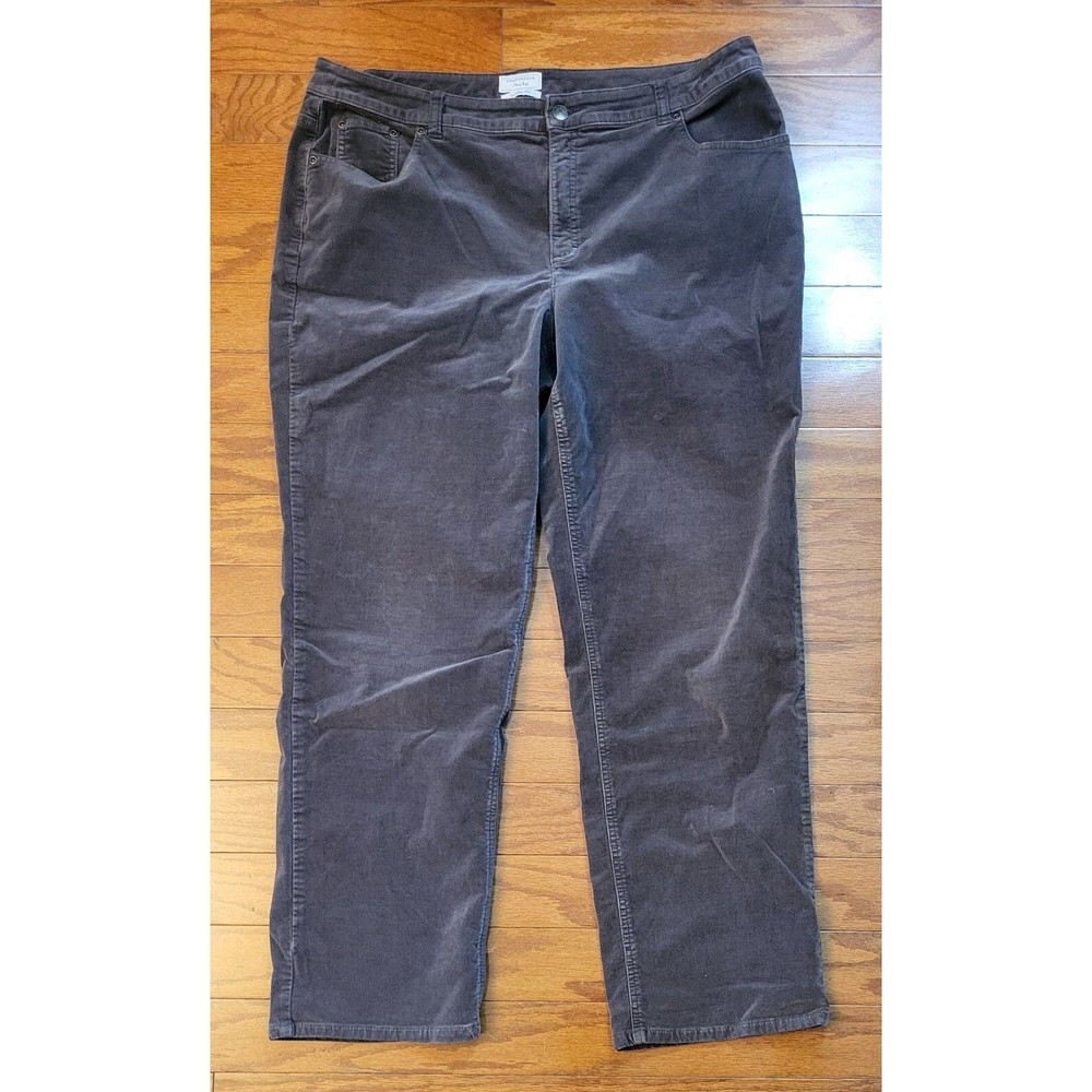 Charter Club Women's Gray Corduroy Jeans Size 18 Classic Fit Tummy Slimming