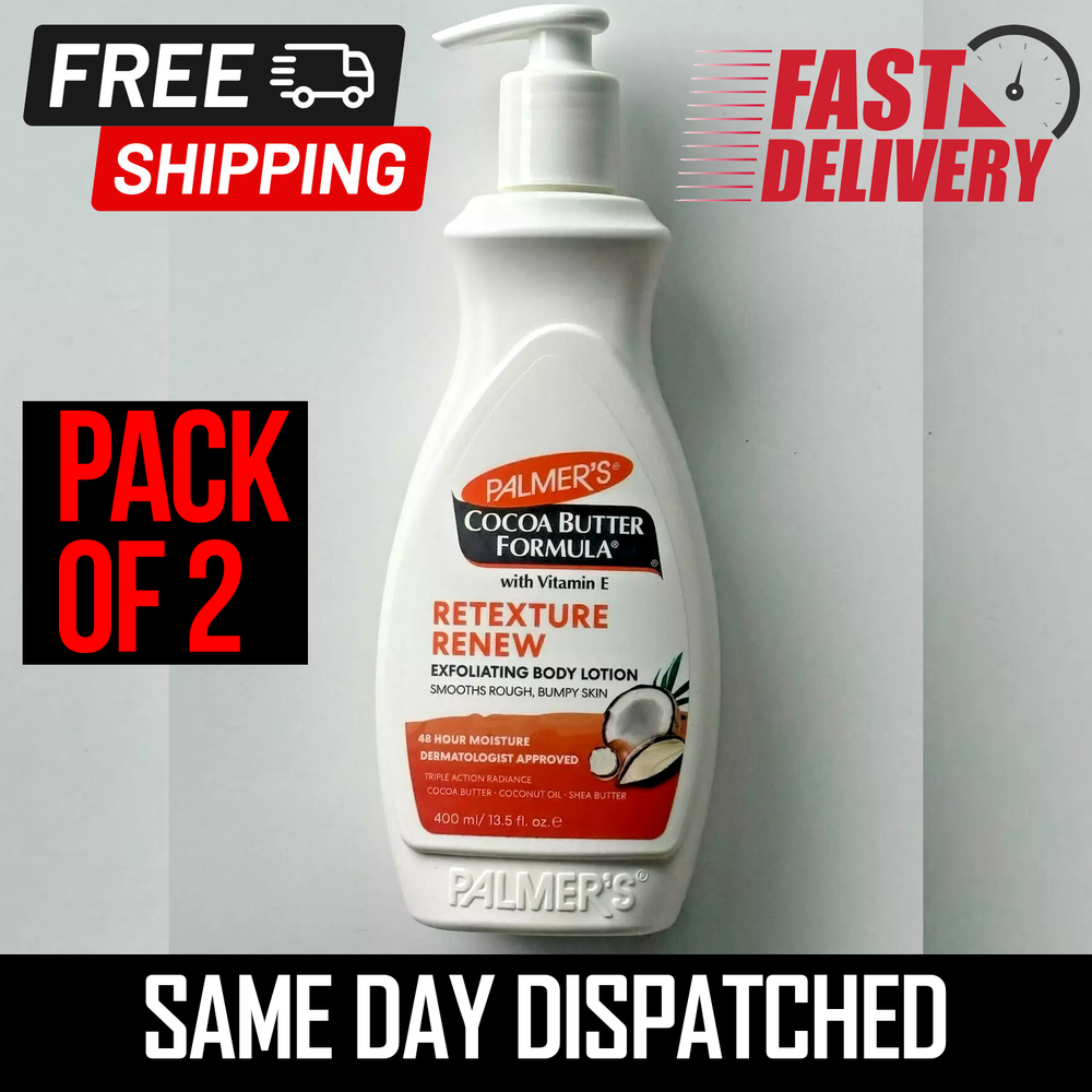 Palmer's Cocoa Butter Formula Retexture & Renew Exfoliating Body Lotion, 2Pack