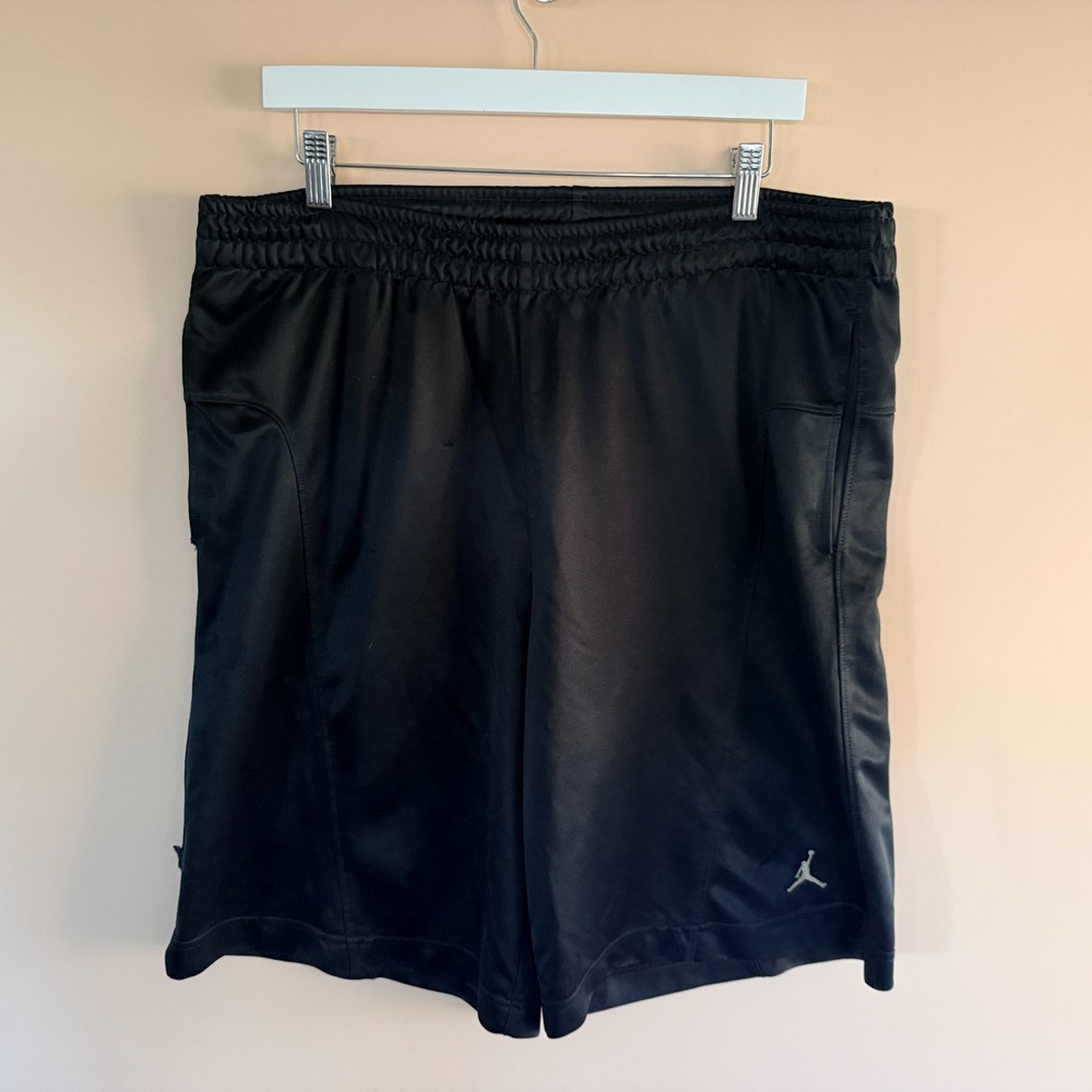 Nike Air Jordan Mesh Athletic Basketball Shorts Black Men's Size Medium M
