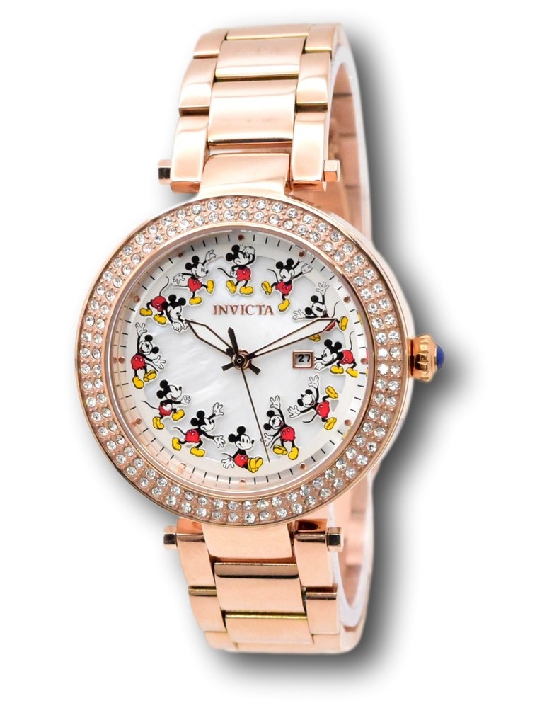 Invicta Disney Mickey Mouse 38mm Rose Gold MOP Limited Edition Womens Watch 36349