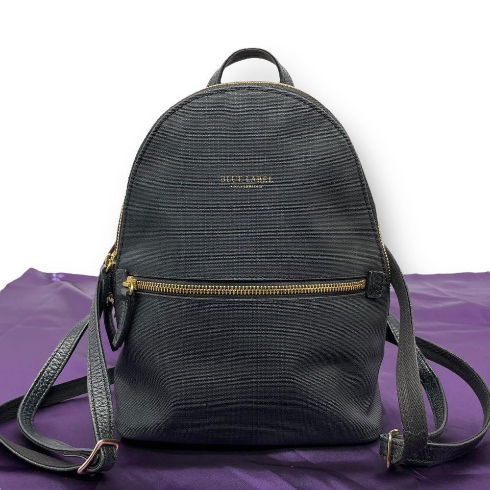 BURBERRY BLUE LABEL partial Crestbridge Check Backpack black PVC/leather unisex.