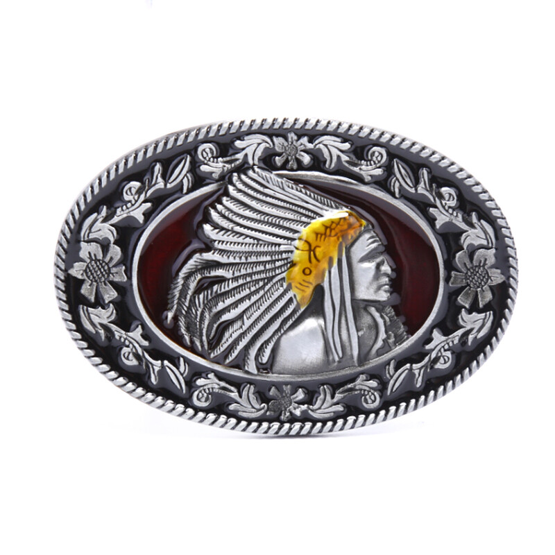 Indian Metal Men's Belt Buckle Western Cowboy Belts Buckle Fit 1.5