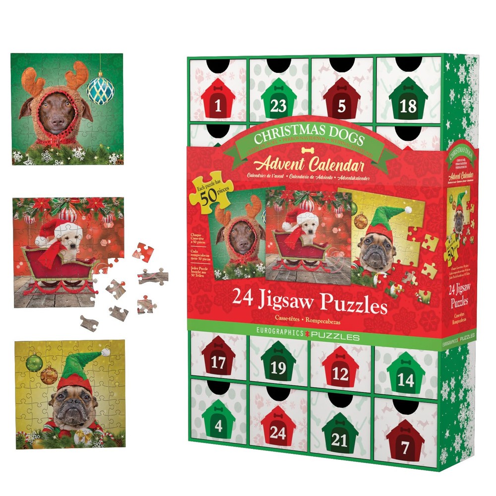 Eurographics 8924-5738 Advent Calendar Christmas Dogs Puzzle