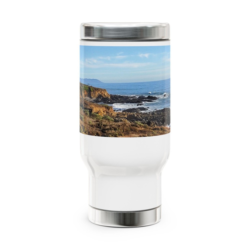 Stainless Steel Coastal Escape Travel Coffee Mug for Beach Trips