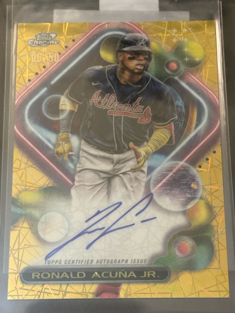 ACUNA JR 2023 Topps Cosmic Chrome Gold Interstellar Refractor AUTO /50
